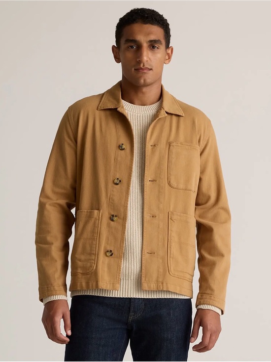 Quince Other - Quince Mens Organic Comfort Stretch Chore Jacket Tobacco